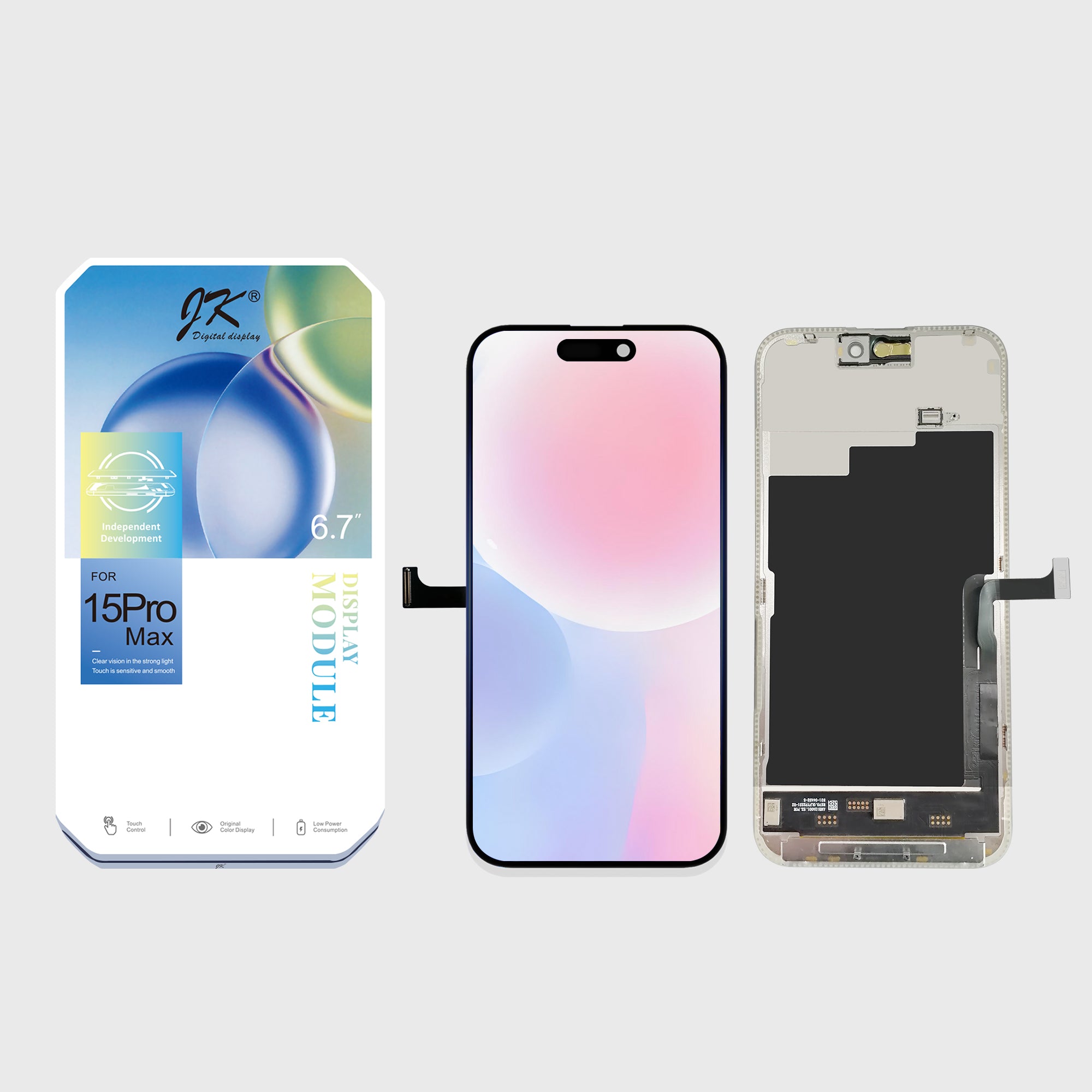 JK Soft OLED Screen Replacement for iPhone 15 Pro Max  (Movable IC)