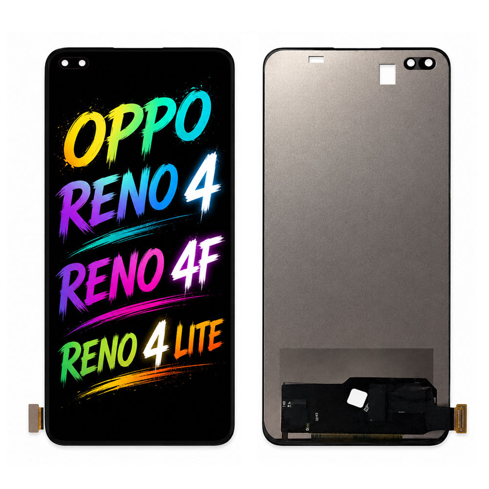 Compatible for OPPO Reno4 / Reno4 F / Reno4 Lite Screen Assembly Replacement – High Brightness Display with Vivid Color Performance