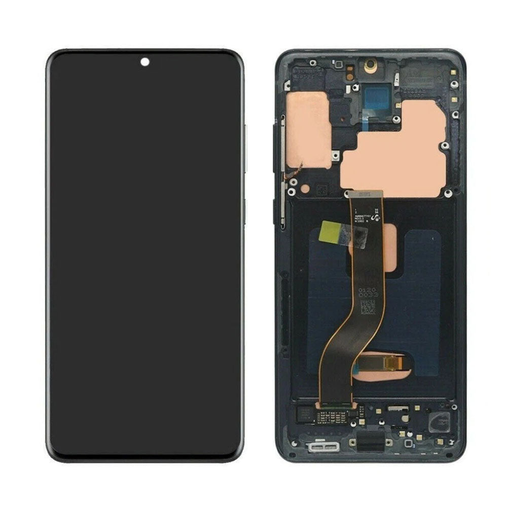 Original Samsung Galaxy S20 Plus G985 AMOLED Complete Display Assembly with Frame Preinstalled Screen Touch Digitizer Replacement OEM Premium Repair Unit