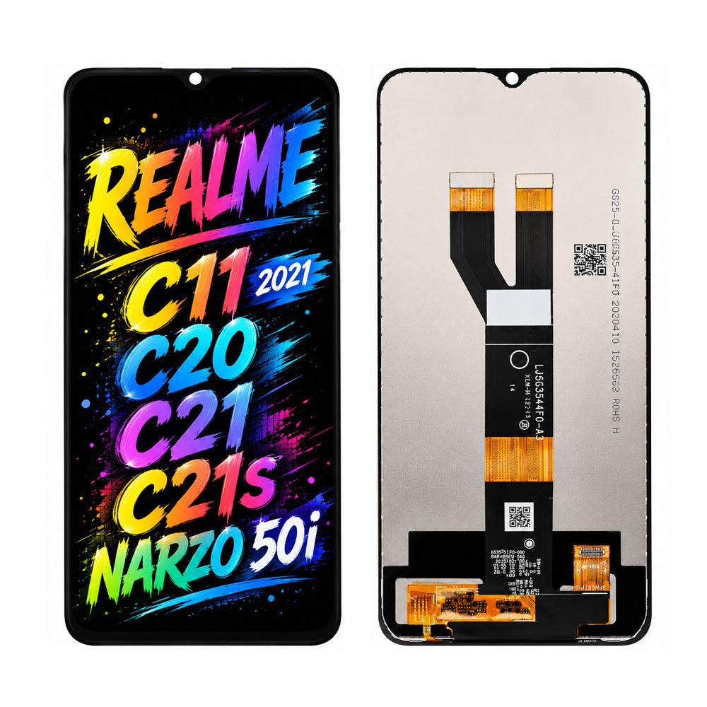 Compatible for Realme C11 2021 / C20 / C21 / C21S / Narzo 50i Screen Assembly Replacement – High Brightness & Clear Color Display