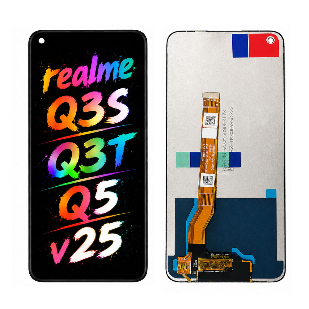 Compatible for Realme Q3s / Q3T / Q5 / V25 Screen Assembly Replacement – High Brightness Display with Accurate Color Reproduction