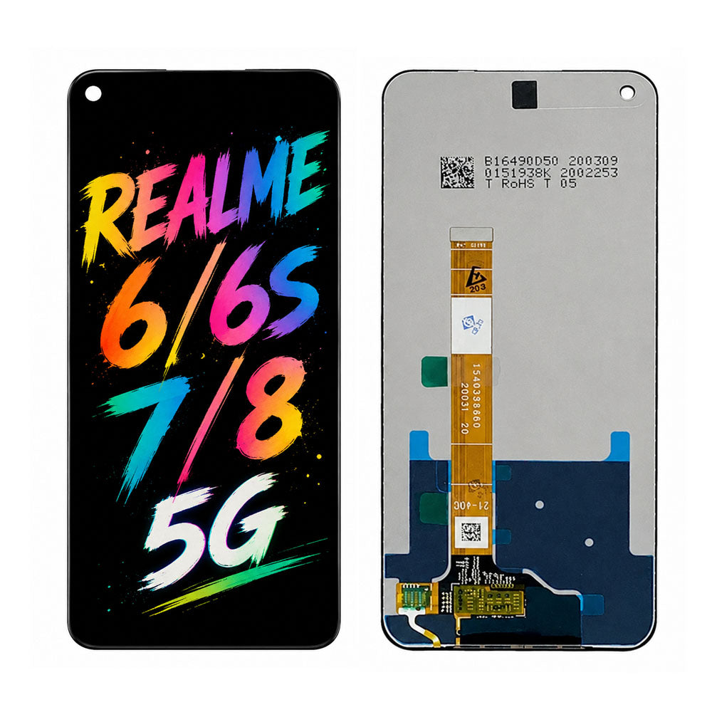 Compatible for Realme 6 / 6S / 7 / 8 5G Screen Assembly Replacement – High Brightness & Clear Color Display