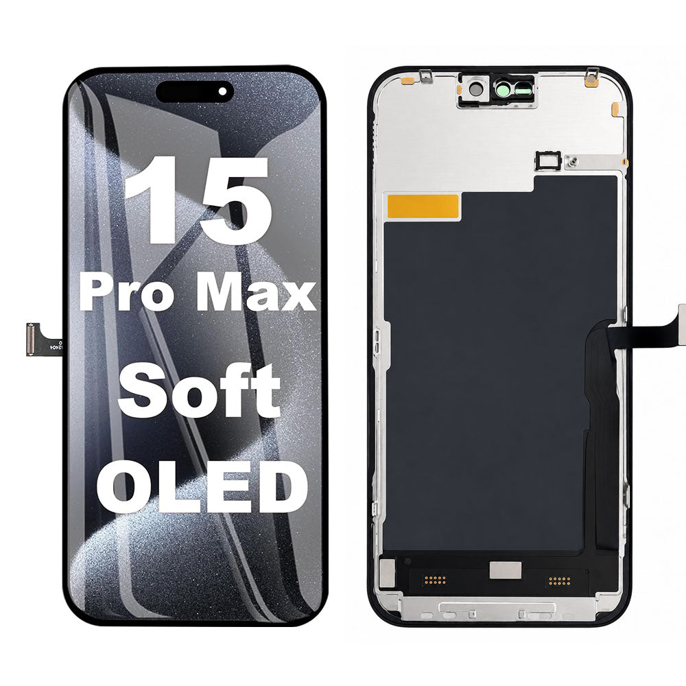 OLED Flexible Display Screen Replacement for iPhone 15 Pro Max (Soft OLED | COG | Movable IC)