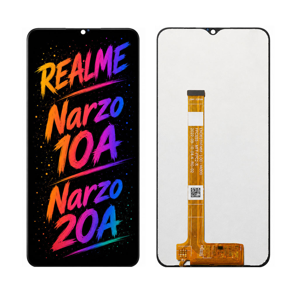 Compatible for Realme Narzo 10A / Narzo 20A Screen Assembly Replacement – Bright Display & Clear Color Performance
