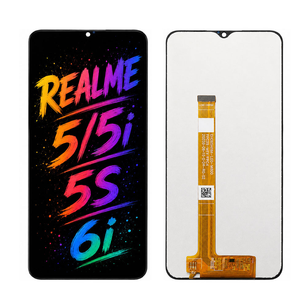 Compatible for Realme 5 / 5i / 5s / 6i LCD Screen Assembly Replacement – High Brightness & Clear Color Display