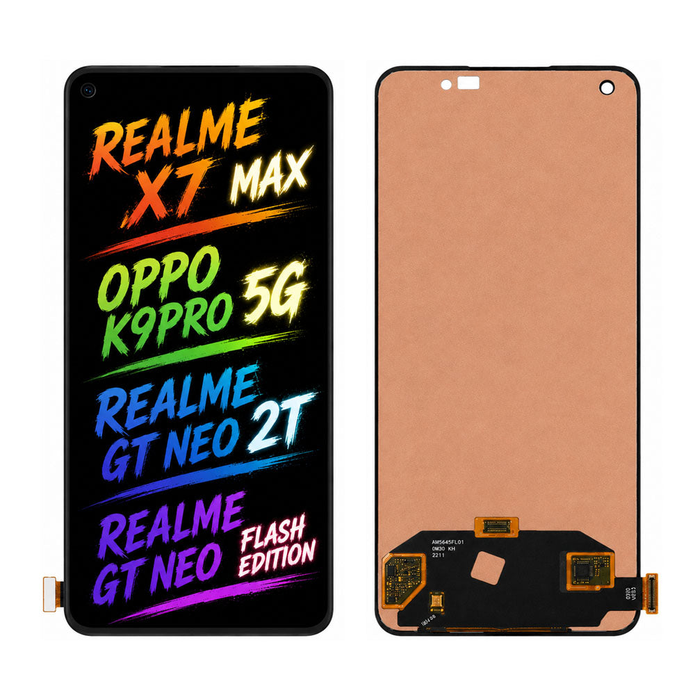 Compatible with Realme X7 Max / OPPO K9 Pro 5G / Realme GT Neo 2T / Realme GT Neo Flash Edition Screen Assembly Replacement – High Brightness & Vivid Color Display