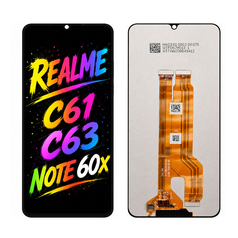Compatible for Realme C61 / C63 / Note 60X Screen Assembly Replacement – High Brightness & Clear Color Display