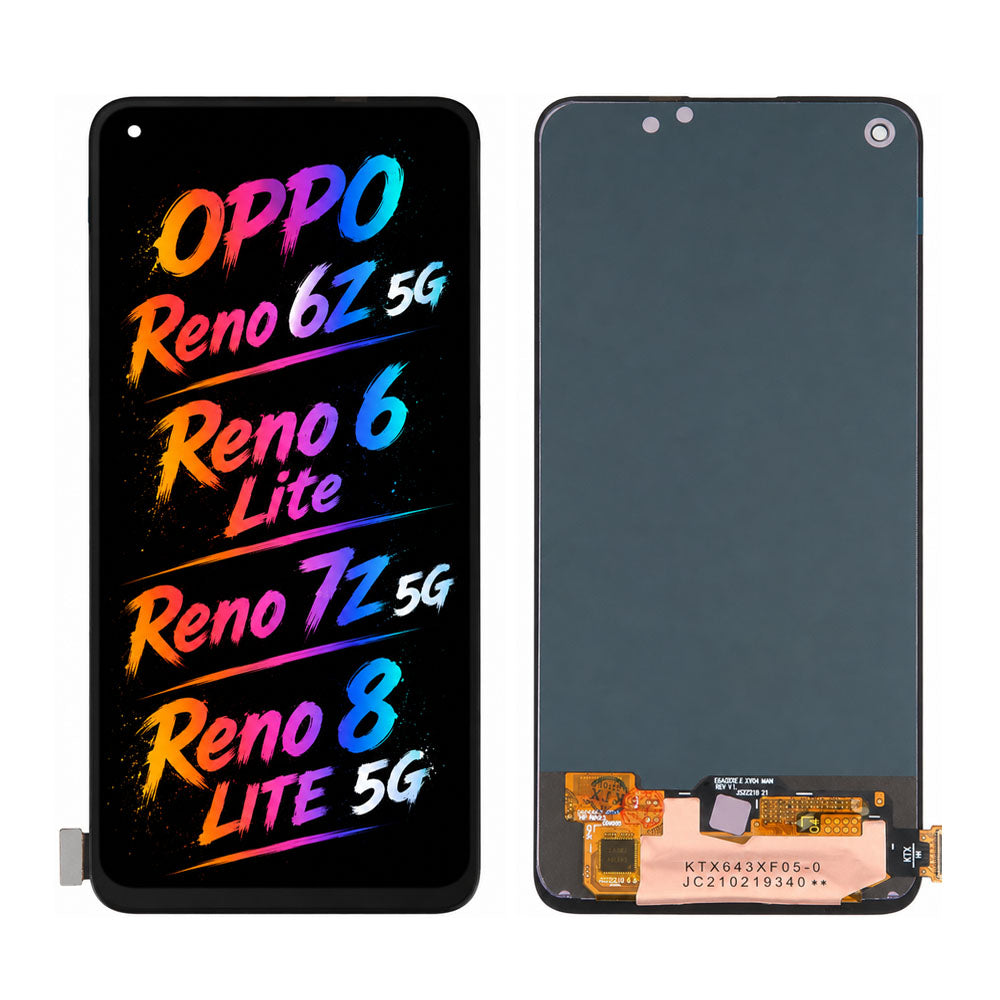 Compatible for OPPO Reno 6Z 5G / Reno 6 Lite / Reno 7Z 5G / Reno 8 Lite 5G Screen Assembly Replacement – High Brightness & Vivid Color Display