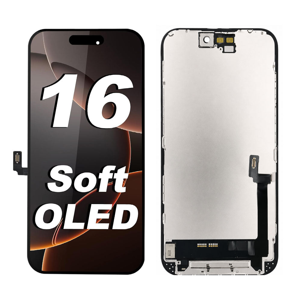 OLED Flexible Display Screen Replacement for iPhone 16 (Soft OLED | COG | Movable IC)
