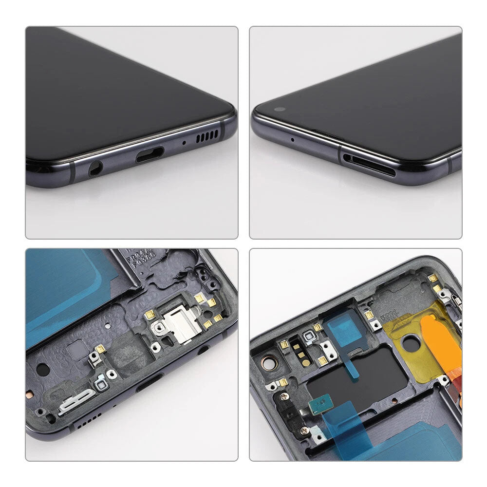 Original Samsung Galaxy S10e AMOLED Full Screen Assembly with Frame Complete Display Replacement Touch Digitizer OEM Quality Repair Part