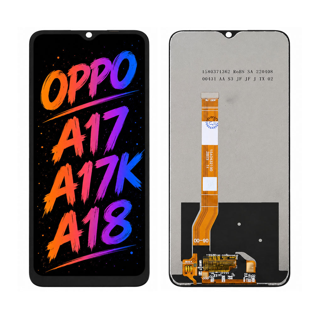 Compatible for OPPO A17 / A17K / A18 Screen Assembly Replacement – High Brightness Display with Clear Color Quality