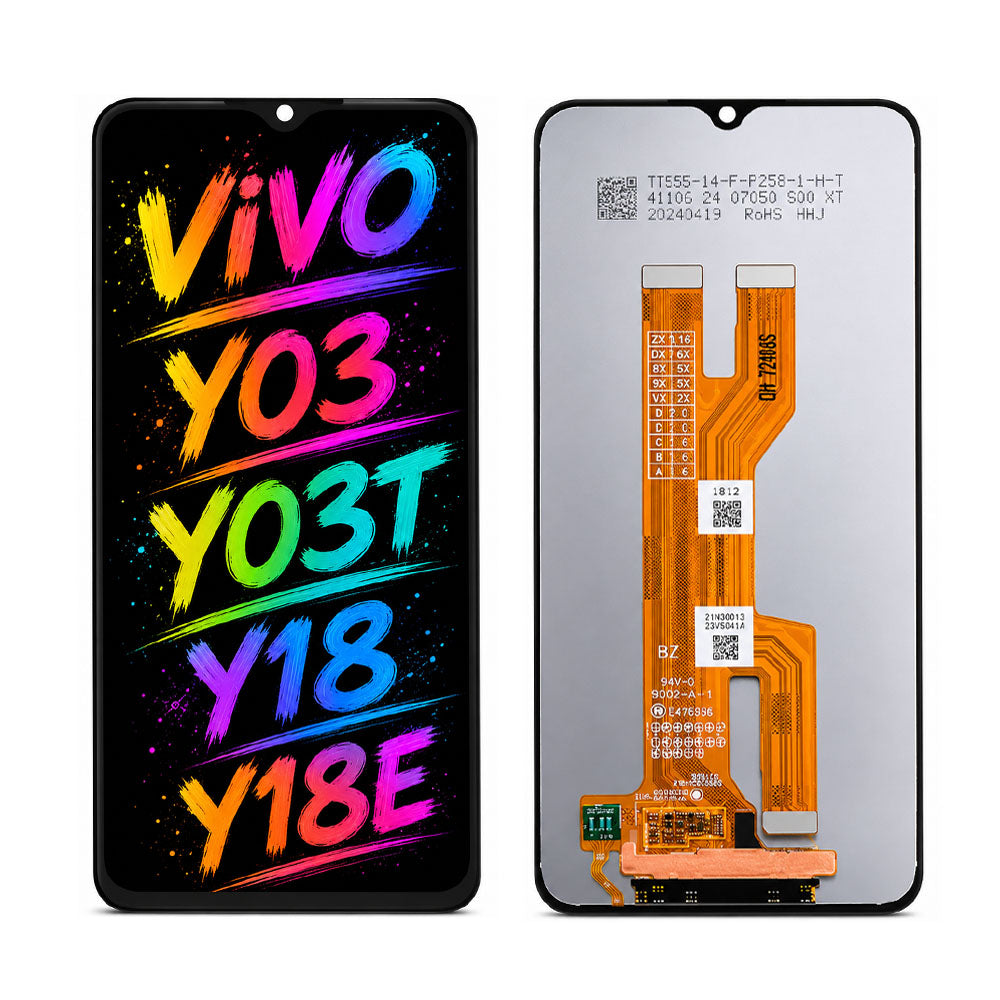 Compatible for Vivo Y18 / Y18E / Y03 / Y03T Screen Assembly Replacement – High Brightness & Clear Color Display