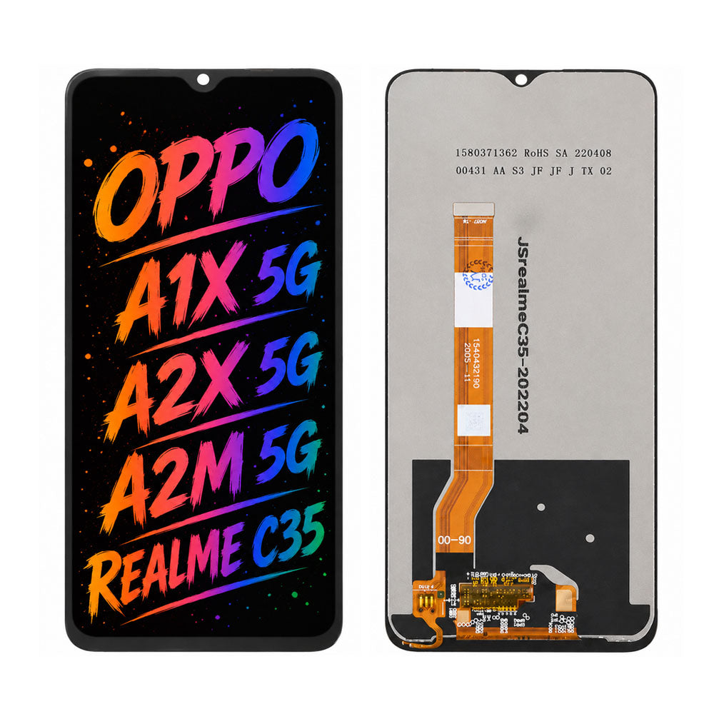 Compatible for OPPO A1x 5G / A2x 5G / A2m 5G / Realme C35 Screen Assembly Replacement – High Brightness & Clear Color Display