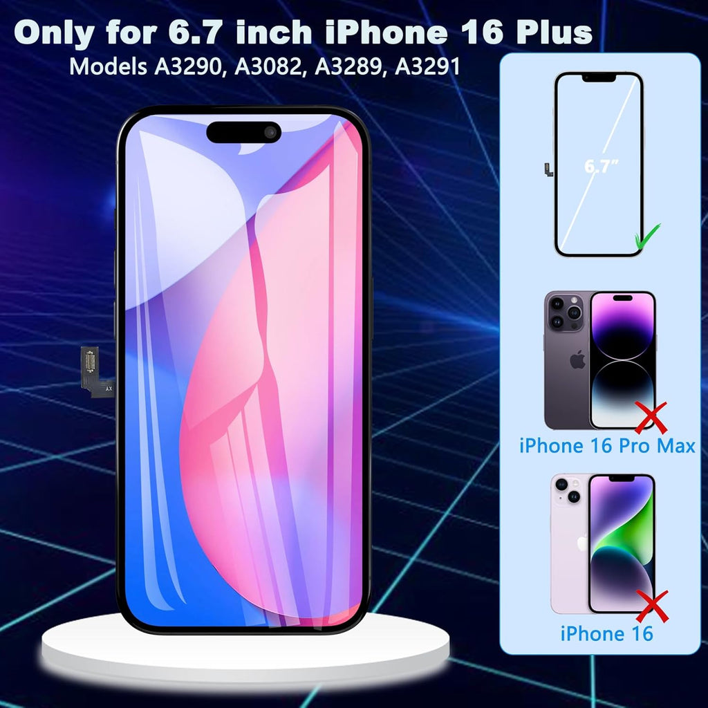For iPhone 16 Plus LCD Screen Replacement (In-Cell)