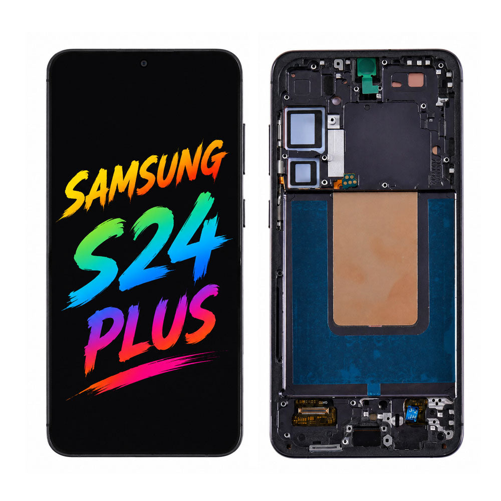 Samsung Galaxy S24 Plus OLED Screen Assembly with Frame Complete Display Replacement Touch Digitizer Module OEM Grade Repair Solution
