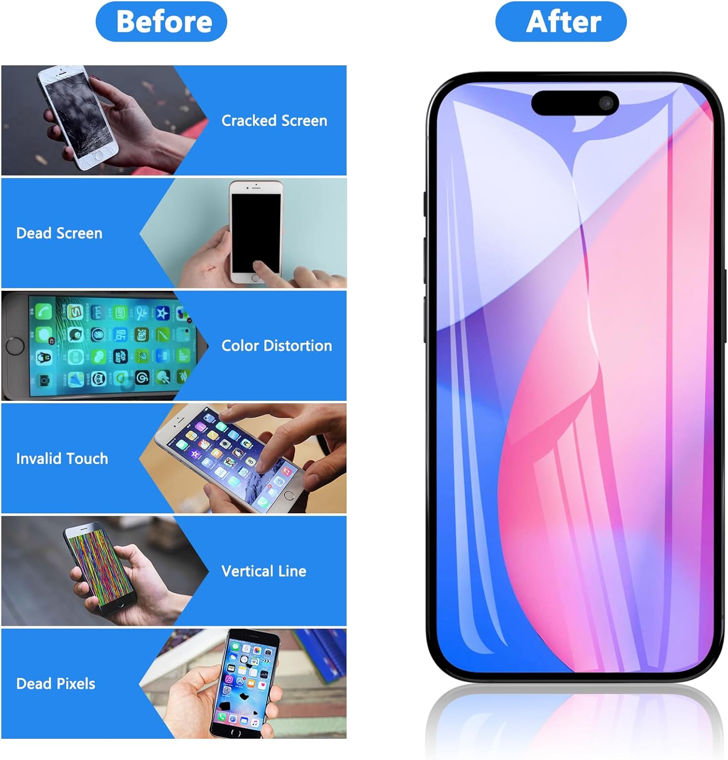 For iPhone 16 Plus LCD Screen Replacement (In-Cell)