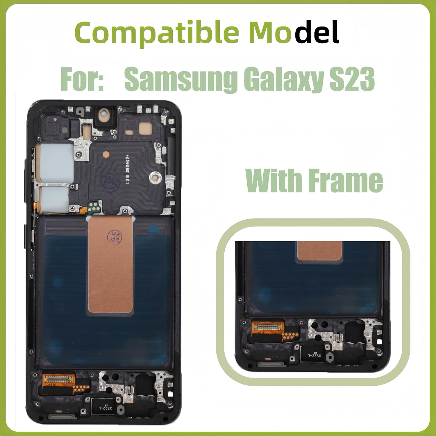 Samsung Galaxy S23 OLED Screen Replacement with Frame Full Assembly Touch Panel Digitizer Kit High Performance Repair Part