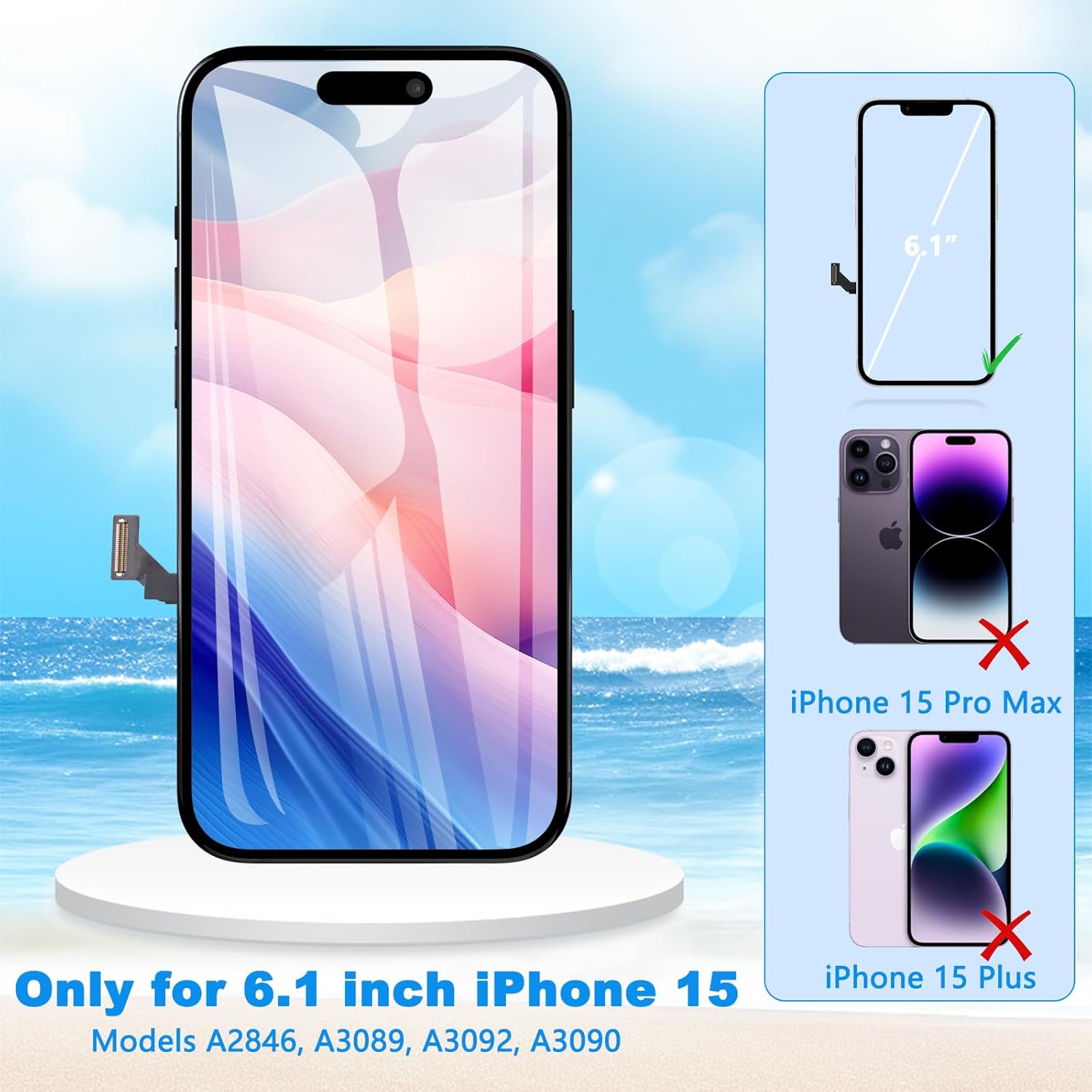 For iPhone 15 LCD Screen Replacement ( In-Cell, IC Replacement)