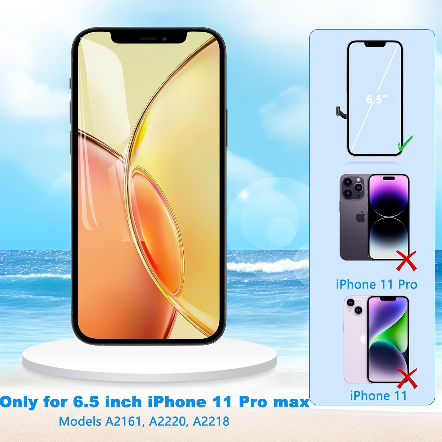 For iPhone 11 Pro Max LCD Screen Replacement (In-Cell, IC Replacement)