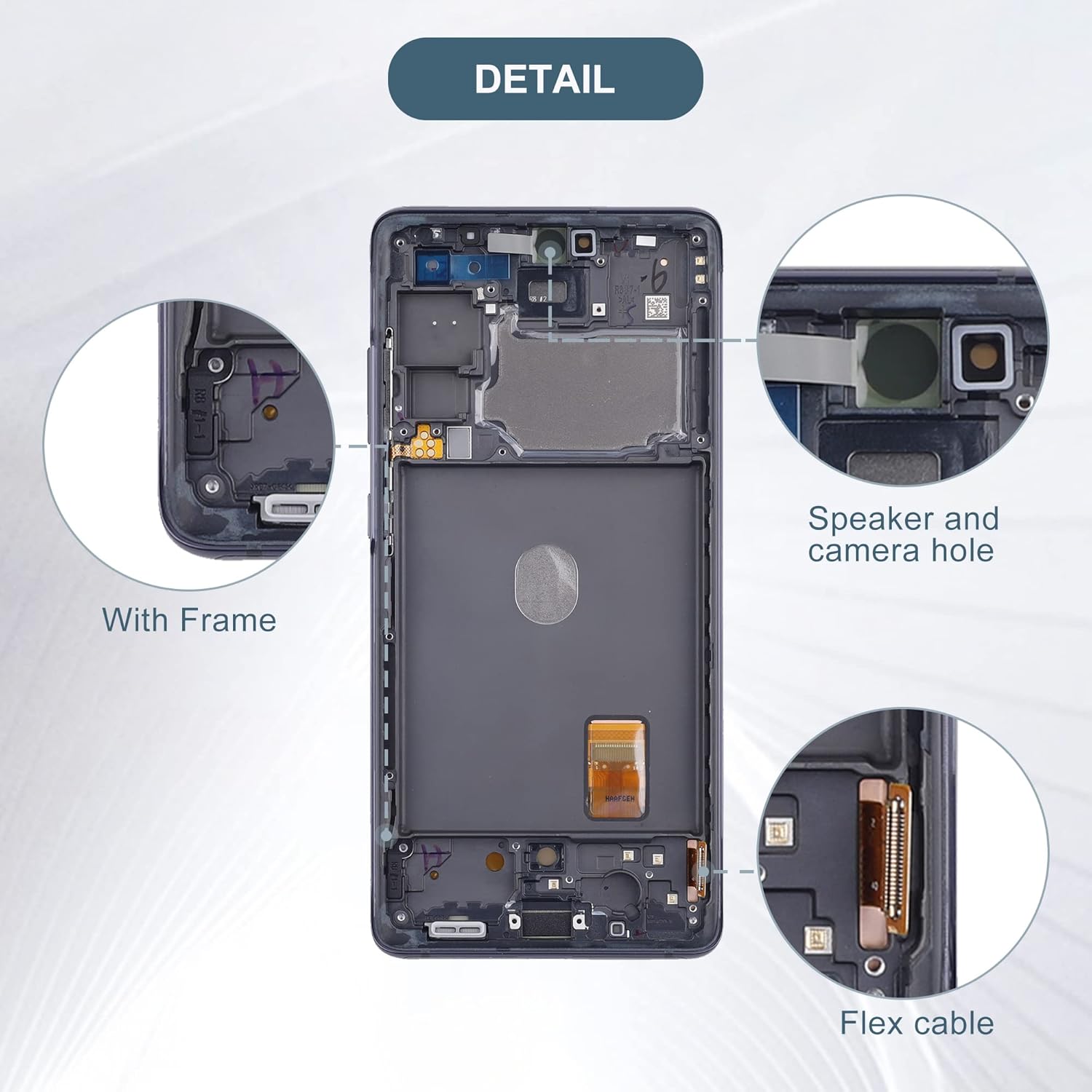 Original Samsung Galaxy S20 FE 5G AMOLED Screen Assembly with Frame Integrated Display Replacement Touch Digitizer Premium OEM Repair Solution
