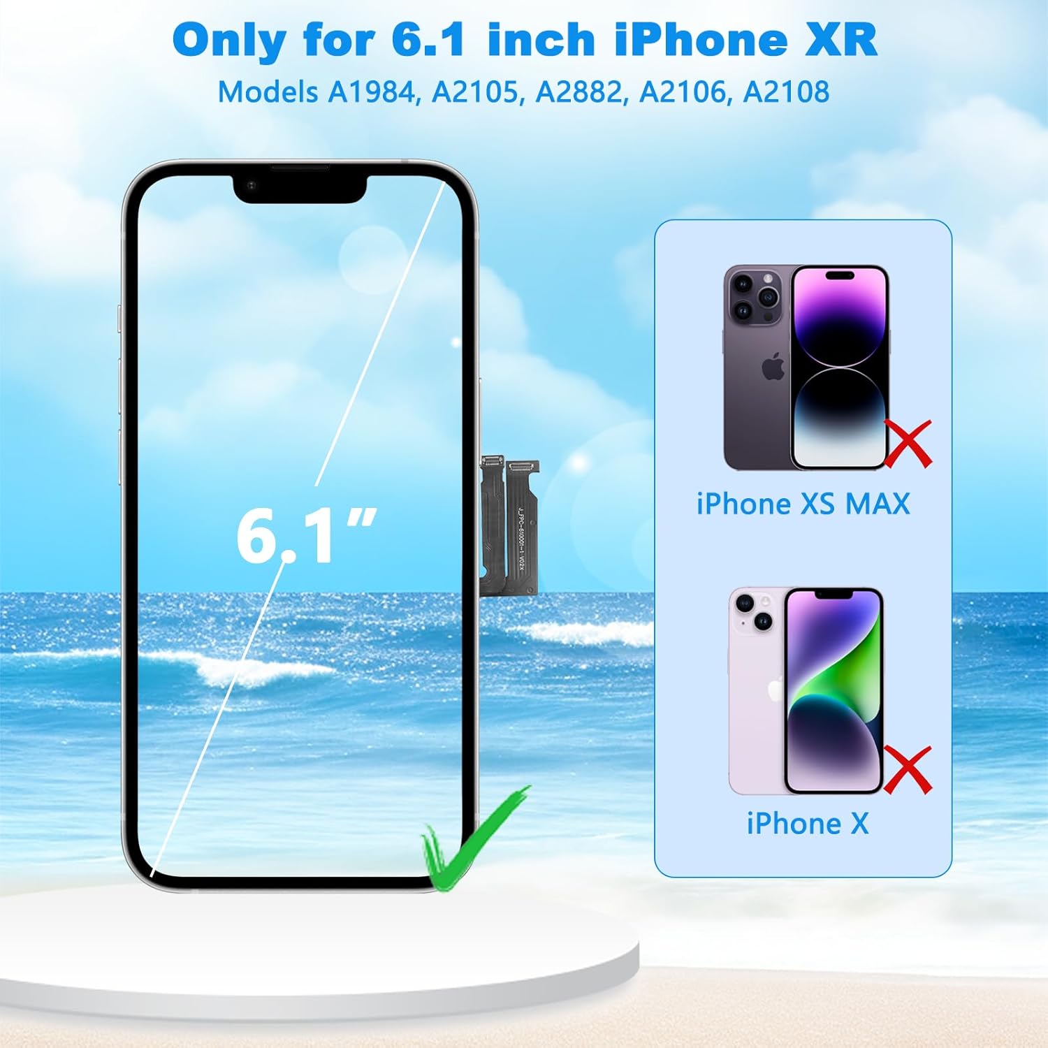 For iPhone XS Max LCD Screen Replacement (In-Cell)