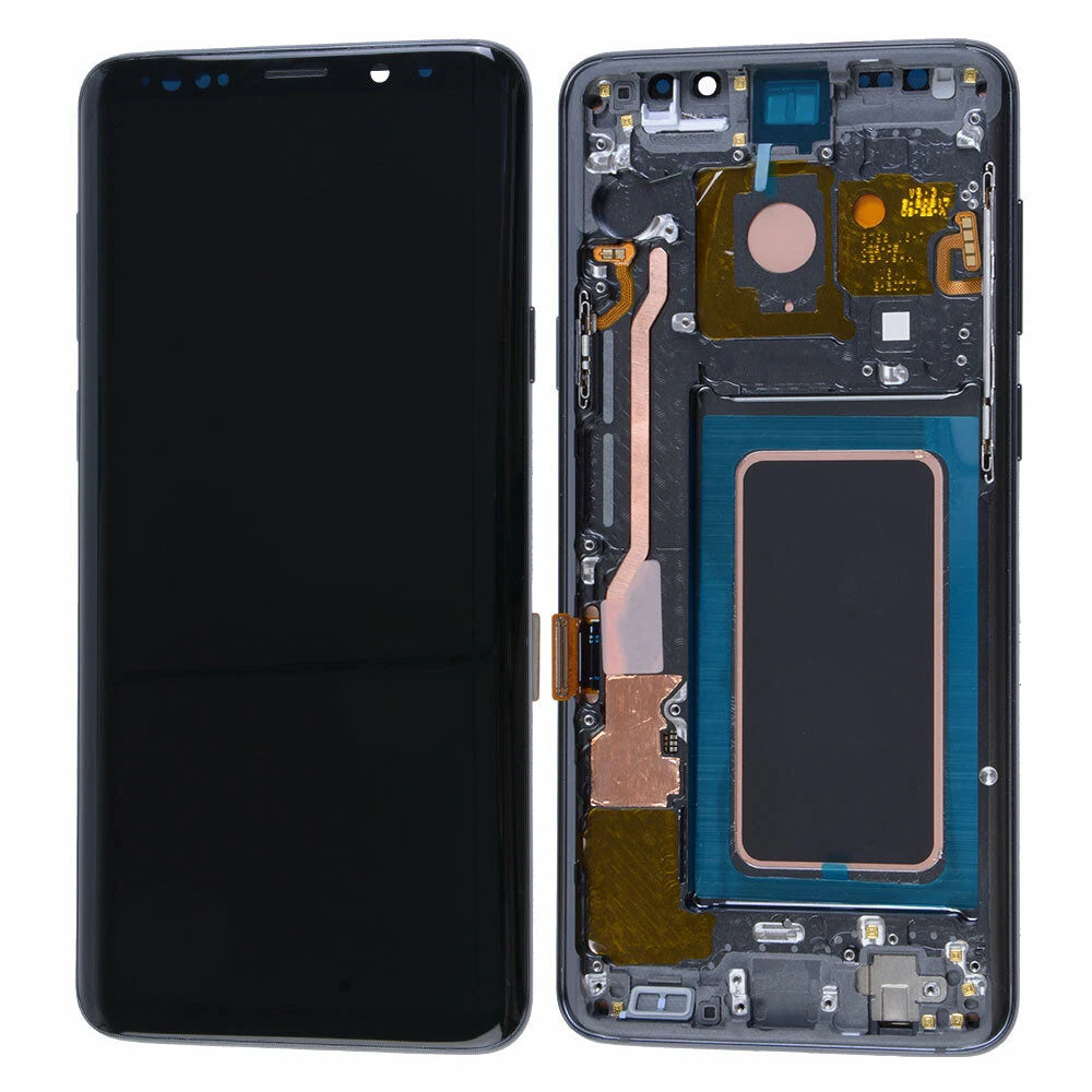 Original Samsung Galaxy S9 Plus AMOLED Display Assembly with Frame Full Screen Replacement Touch Digitizer Genuine OEM Quality Repair Component