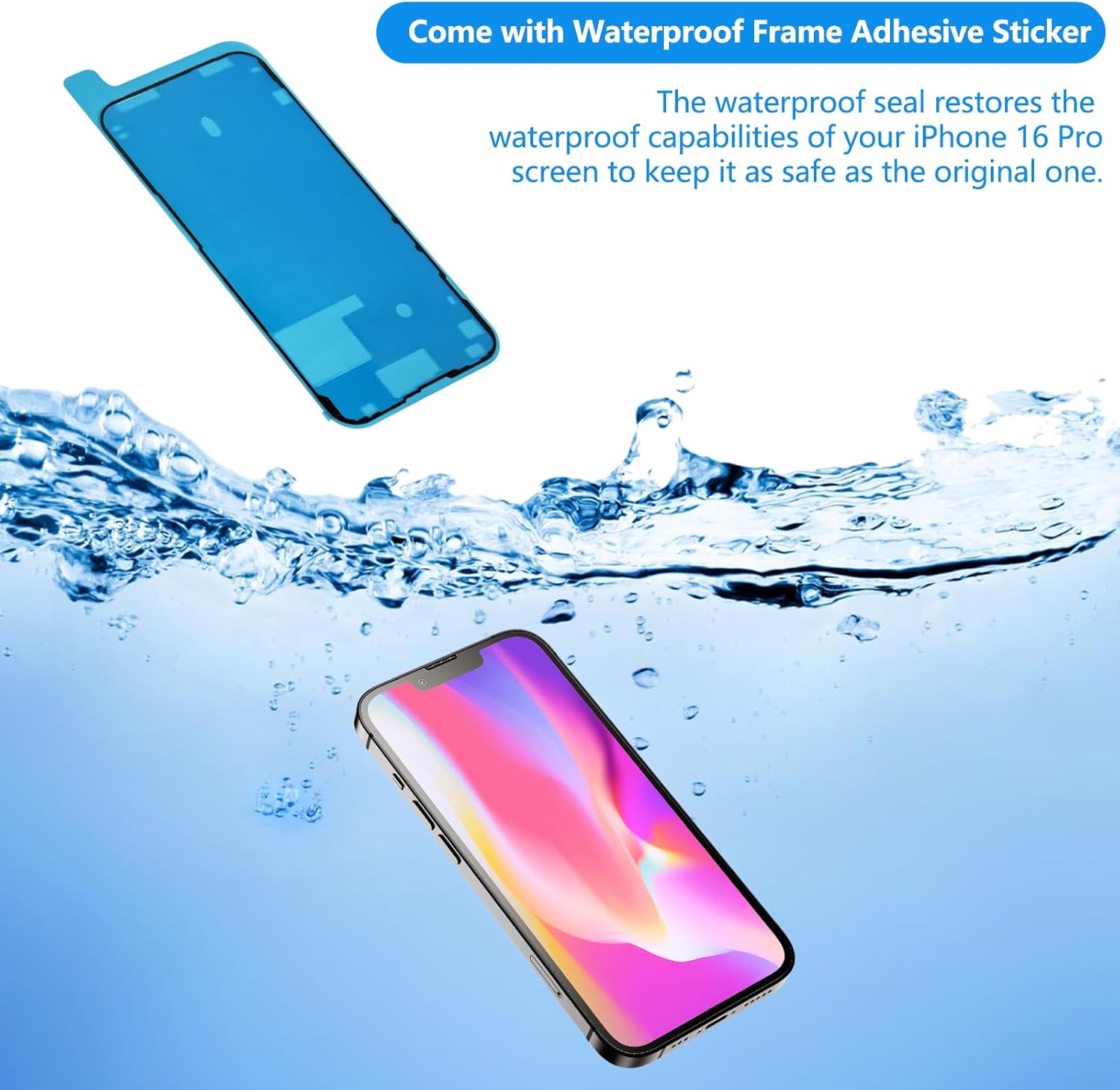 For iPhone 16 Pro LCD Screen Replacement (In-Cell)