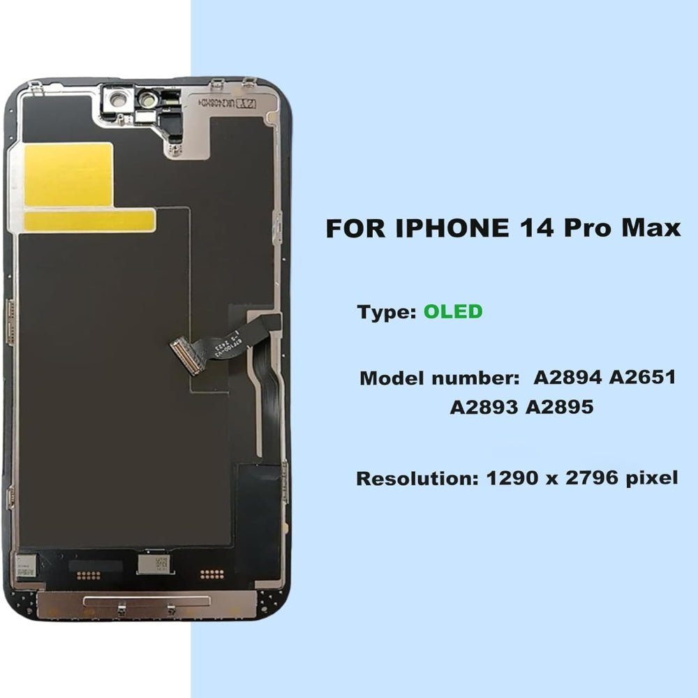 OLED Flexible Display Screen Replacement for iPhone 14 Pro Max (Soft OLED | COG | Movable IC)