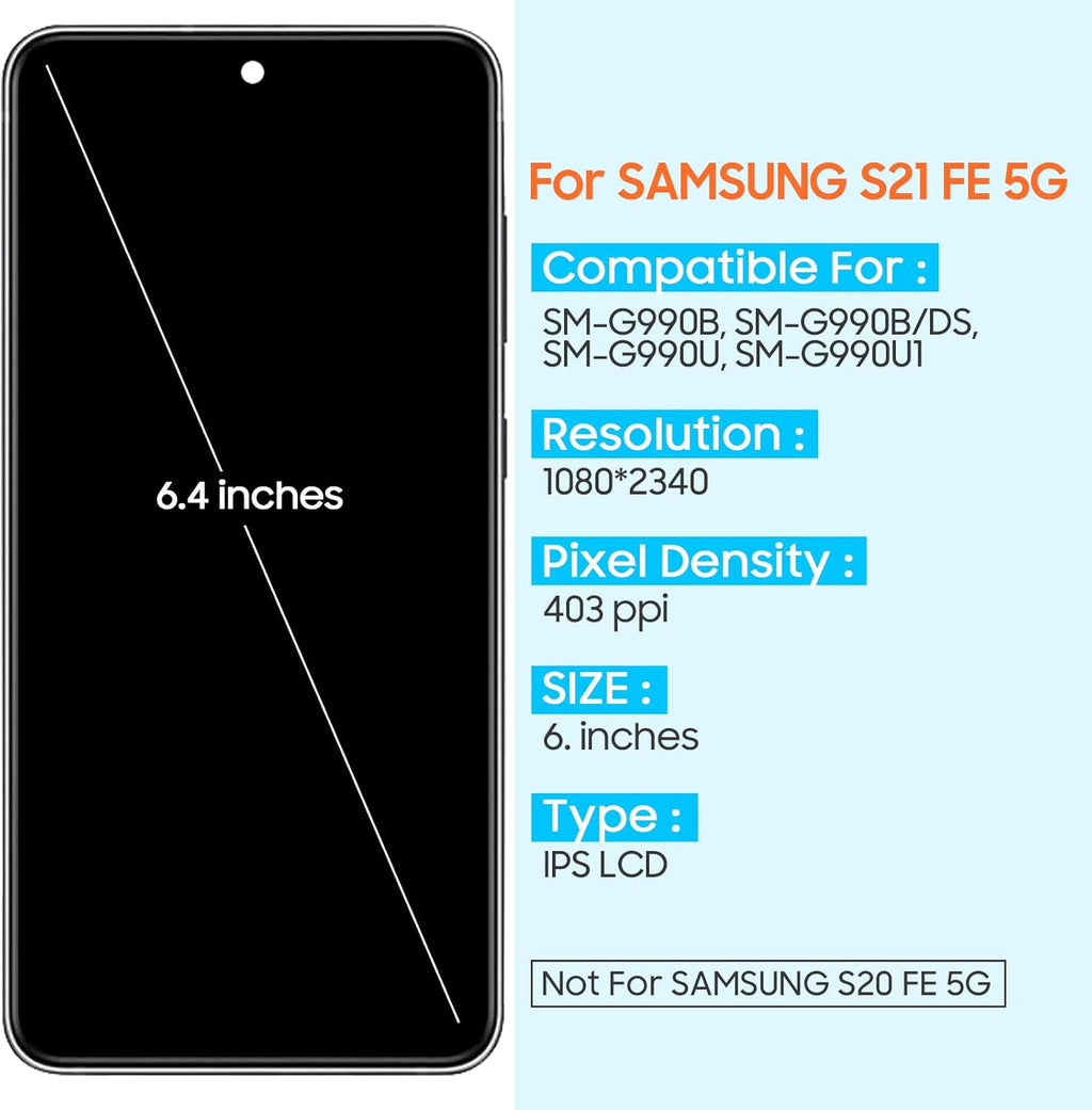 Samsung Galaxy S21 FE OLED Screen Replacement – Soft Flexible Display Assembly (G990)