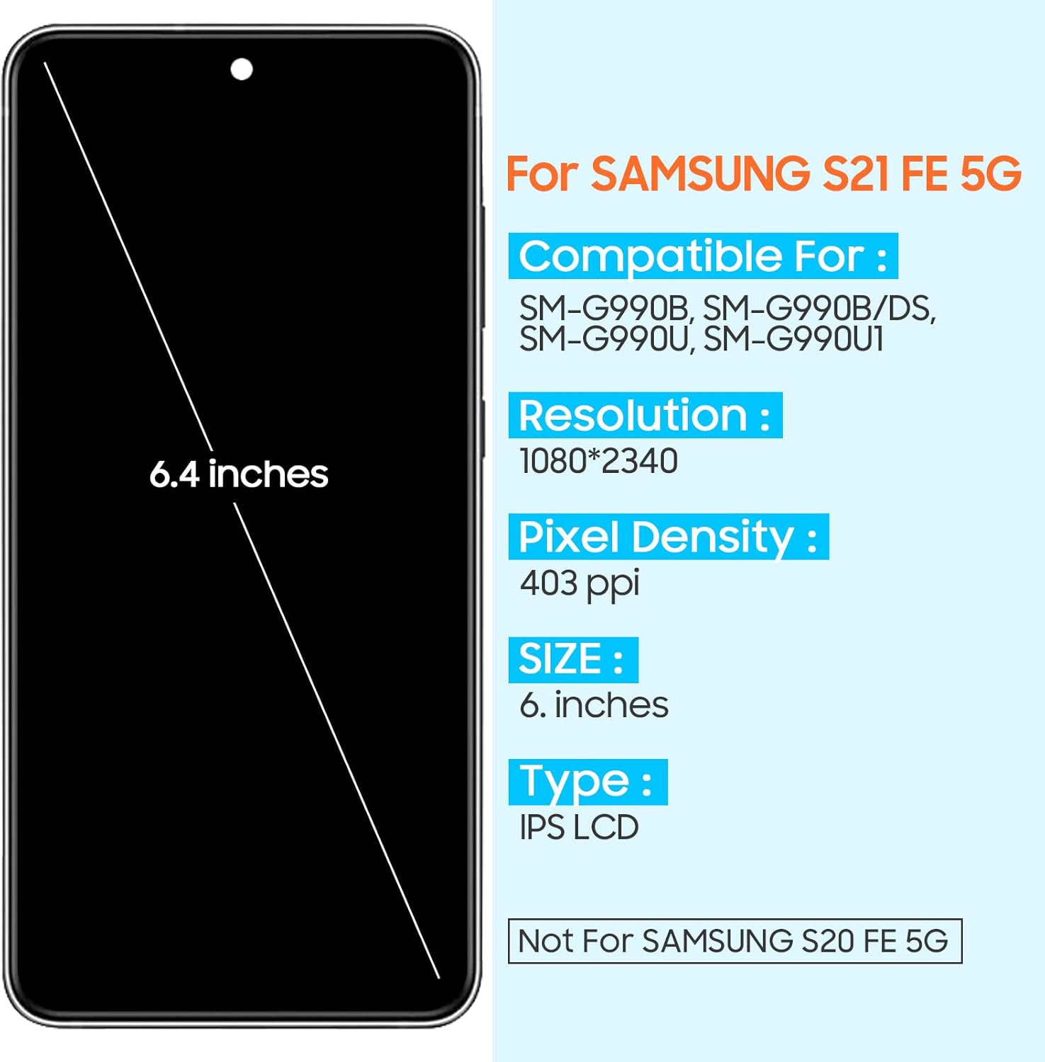 Samsung Galaxy S21 FE OLED Screen Replacement – Soft Flexible Display Assembly (G990)