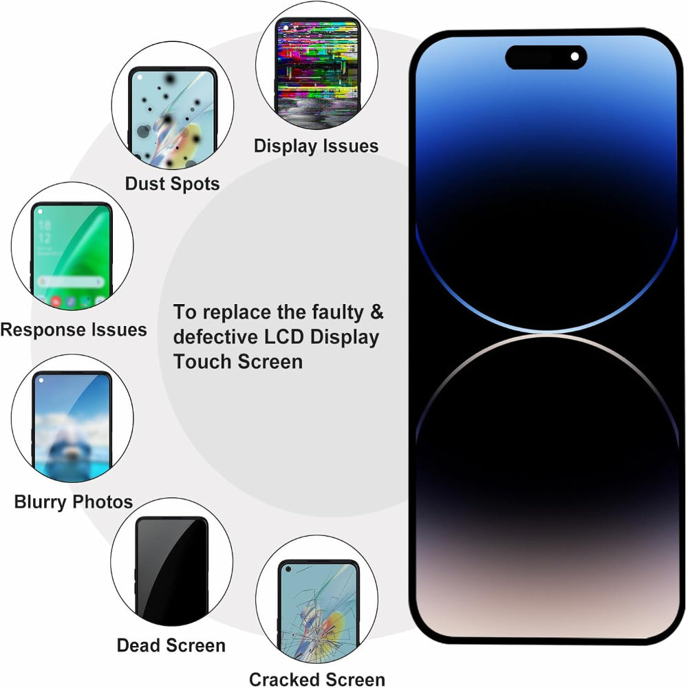 OLED Flexible Display Screen Replacement for iPhone 16 Pro (Soft OLED | COG | Movable IC)