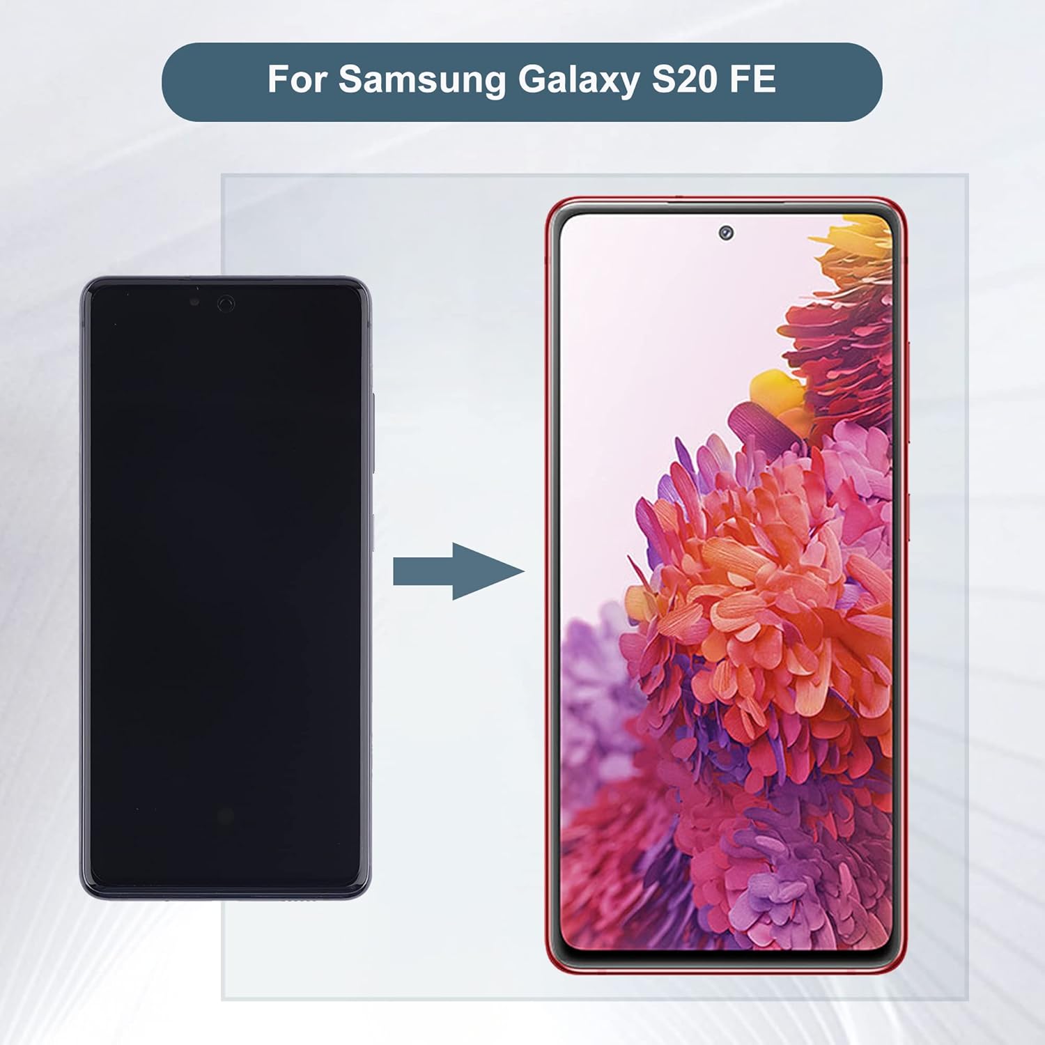 Original Samsung Galaxy S20 FE 4G AMOLED Full Display Assembly with Frame Complete Screen Replacement Touch Digitizer Genuine OEM Repair Component
