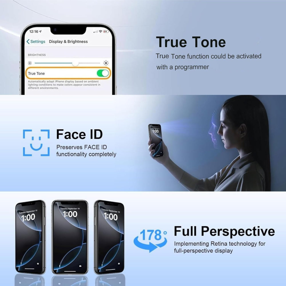 OLED Flexible Display Screen Replacement for iPhone 14 (Soft OLED | COG | Movable IC)