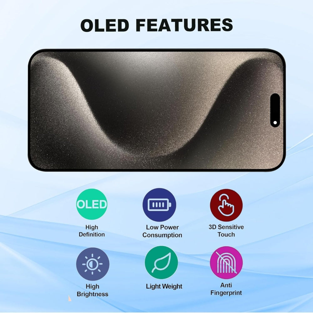 OLED Flexible Display Screen Replacement for iPhone 14 (Soft OLED | COG | Movable IC)