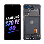 Original Samsung Galaxy S20 FE 4G AMOLED Full Display Assembly with Frame Complete Screen Replacement Touch Digitizer Genuine OEM Repair Component